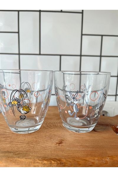 Paşabahçe Bugs Bunny Printed Glass Cup of 2