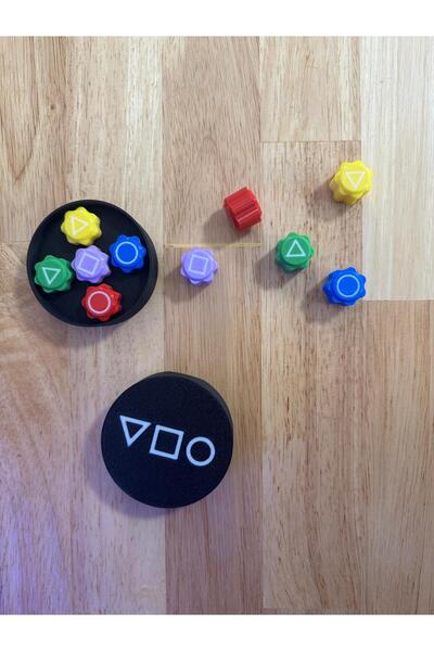 Yerli Squid Game Oyun 5 Taş ( Beş Taş ) Seti Renkli Taş Gonggi Kumlu - Kutulu Versiyon