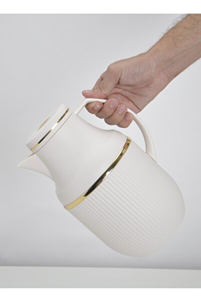 Badraig Thermos for tea and coffee Off White/Gold 1 liter