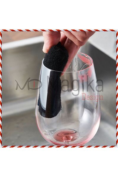 Magika Design GlaSvar MD 2-Surface Black GlaSS Cleaning Sponge - 8x12 cm
