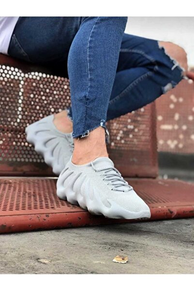 Elisay Moda YÜRÜMEK BIZIMLE GÜZEL Gri Sneaker Triko Spor Unisex Ayakkabı 1 Beden Büyük Tercih Etmelisiniz.