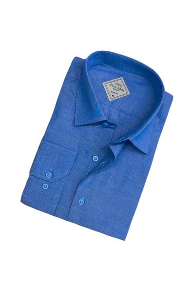 EREN STYLE Cămașă pentru bărbați din bumbac cu mânecă lungă (Slim Fit Fit)