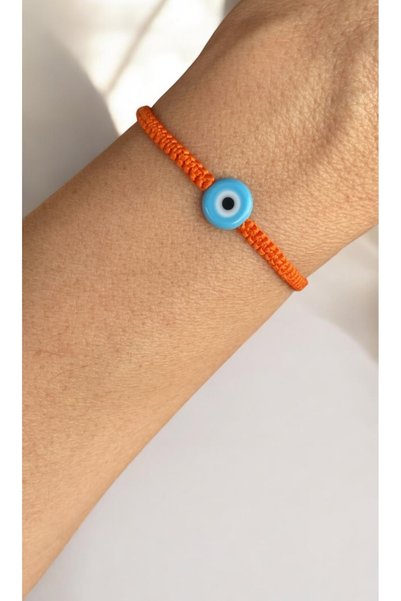Bensei Takı Dükkanı Bensei Blue Glass Evil Eye Beaded Adjustable Bracelet