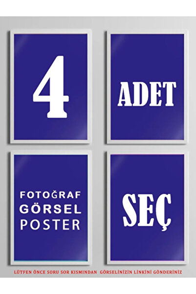 Mudi Store Kişiye Özel 4'lü Kalın Kağıt Duvar Posteri - 10x15 cm Fotoğraf Baskı