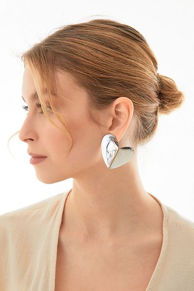 Fulla Moda Big Heart Earrings