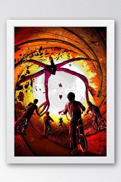 Saturn Πίνακας με κορνίζα Stranger Things - Πίνακας αφίσας της τηλεοπτικής σειράς