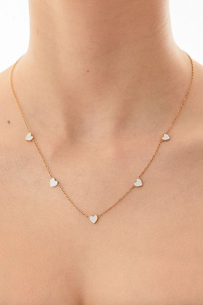 Fulla Moda Heart Figured Steel Necklace