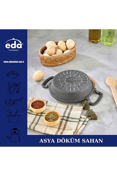 Eda Burak Eda مصنوع من الجرانيت المصبوب بدون غطاء مقاس 18 سم