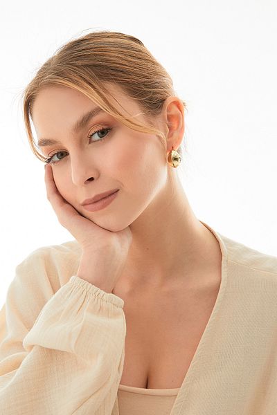 Fulla Moda Chubby Half Hoop Earrings