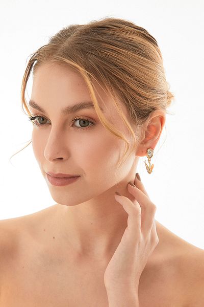 Fulla Moda Tulip Earrings with Stones