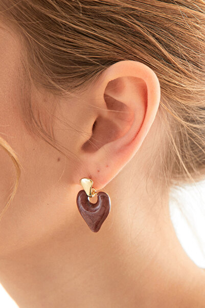 Fulla Moda Pearlescent Heart Earrings