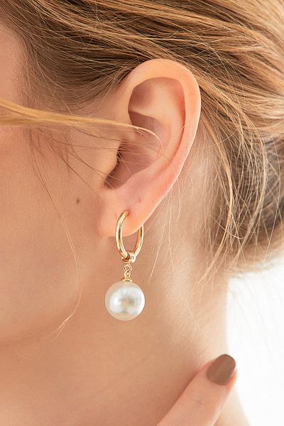 Fulla Moda Dangle Clip Earrings with Pearls