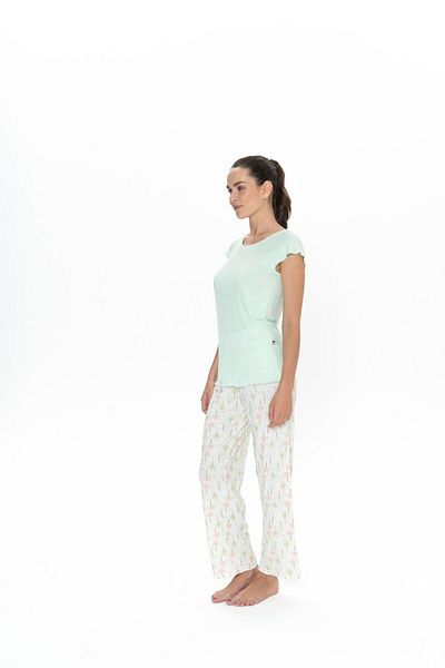U.S. Polo Assn. Set pijamale pentru femei de culoare mentă - 20079