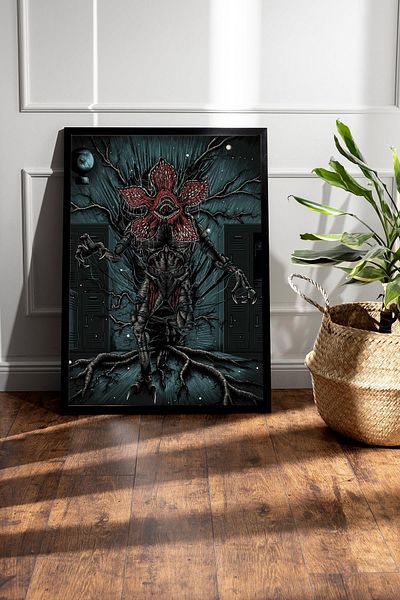 Saturn Stranger Things Demogorgon Pictură înrămată - Poster de televiziune