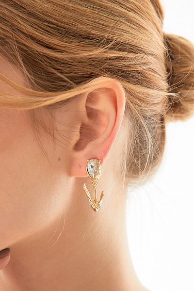 Fulla Moda Tulip Earrings with Stones