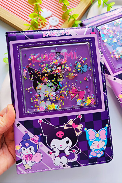 Nisankids Caiet cu dungi argintii Kuromi de culoare violet - 160 de pagini