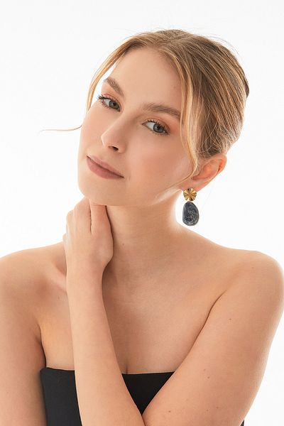 Fulla Moda Pearlescent Dangle Earrings
