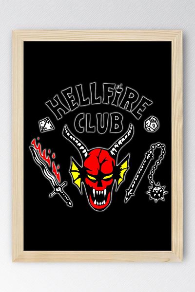 Saturn Stranger Things Hell Fire Club Pictură înrămată - Poster de televiziune