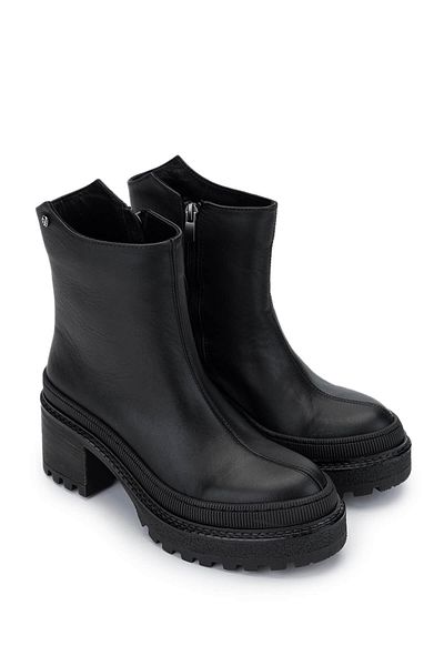 Tamer Tanca Women's Genuine Leather Black Casual Boots