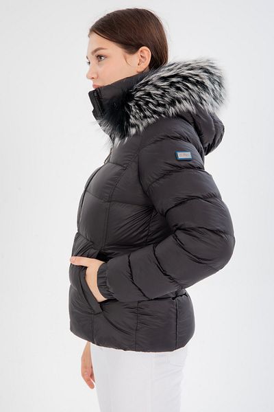 G-FOX Women's Short Detachable Fur Hooded Padded Puffer Jacket 8347