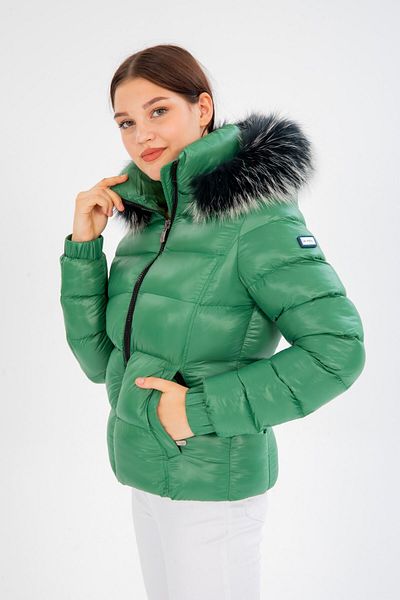 G-FOX Women's Short Detachable Fur Hooded Padded Puffer Jacket 8347