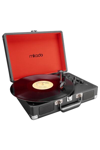 Mikado Nostalgia Mn-p317 Siyah Çanta Pikap Bluetooth Destekli Rca Müzik Kutusu