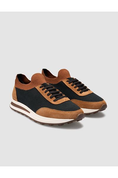 Cabani Knitwear Orange Lace-Up Men's Sports Shoes