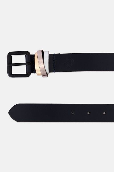 Timberland Women Plain Cross Keeper Leather Belt, Midnight Blue