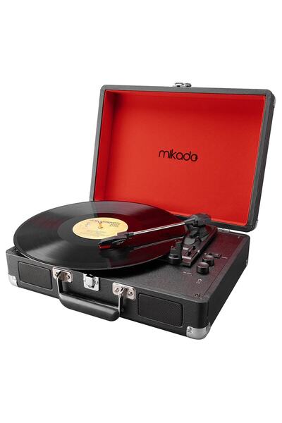 Mikado Nostalgia Mn-p317 Siyah Çanta Pikap Bluetooth Destekli Rca Müzik Kutusu