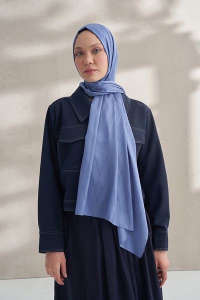 ARMANDA Şal natural mixt consistent cu Indigo Revler