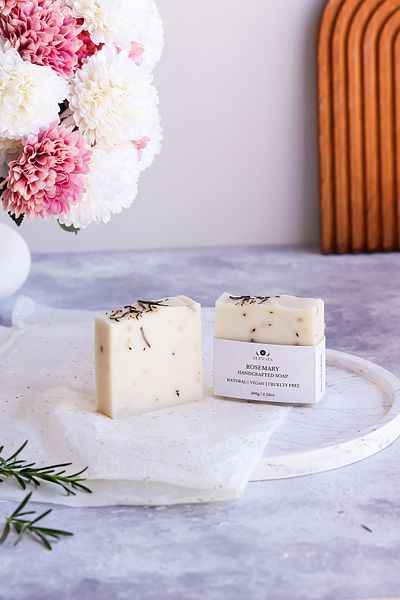 bermark Natural Handmade Cold Process Rosemary Soap - Revitalizing & Purifying Skin Care 1 Piece 100 Grams