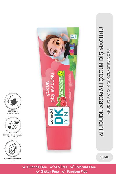Dermokil Dent Dk Vegan Pırıl Raspberry Flavored Fluoride Free Children's Toothpaste 50ml