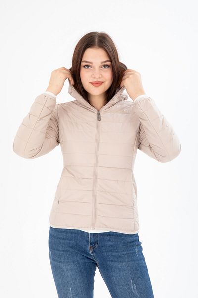 G-FOX Women's Quilted Seasonal Puffer Jacket Fixed Hooded Full Length Zippered 8398