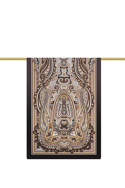 Bursa İpek Χρυσό Μαρακές Μοτίβο Sura Silk Shawl