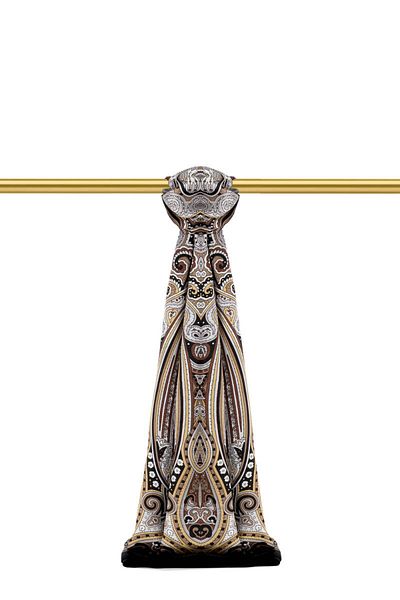Bursa İpek Χρυσό Μαρακές Μοτίβο Sura Silk Shawl