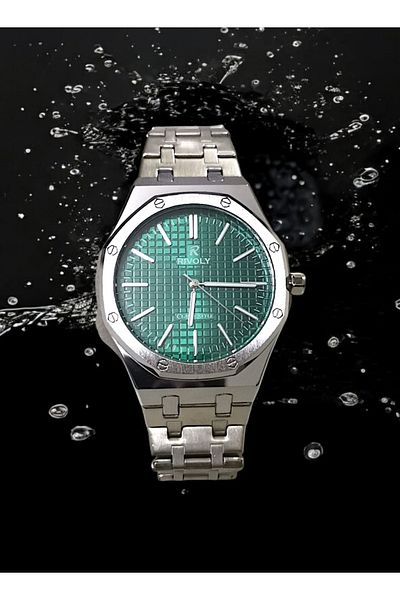 Rivoly Men's Stainless Steel Analog Quartz Watch, Easy to Read, Fashion Design, Water Resistant