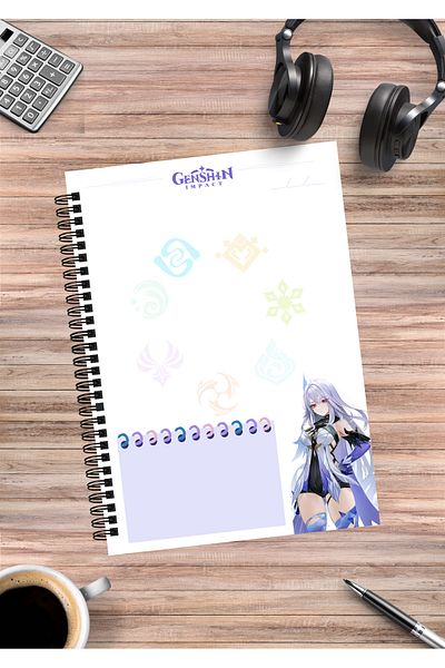 mertfigur Genshin Skirk Anime Spiral Notebook A5 (50 Sheets)