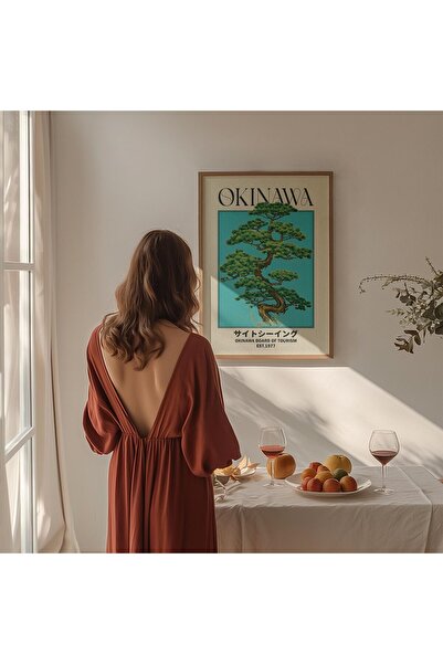 Sweetco Çerçevesiz Poster Okinawa Retro Poster Japanese Travel Poster I Japon Poster