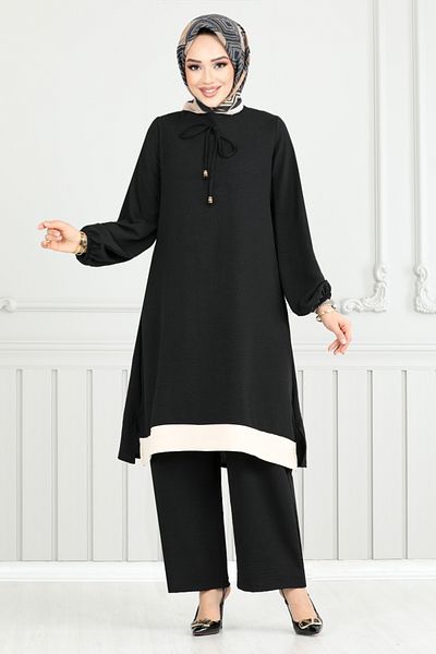 ModaMerve طقم أساور مطاطية سوداء - 2252BLU1068-M