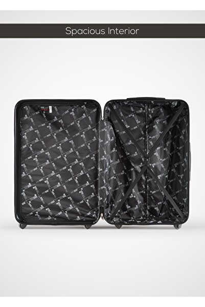 PARAJOHN ABS Hardside Spinner Check In Medium Luggage Trolley 24 Inch Dark Grey