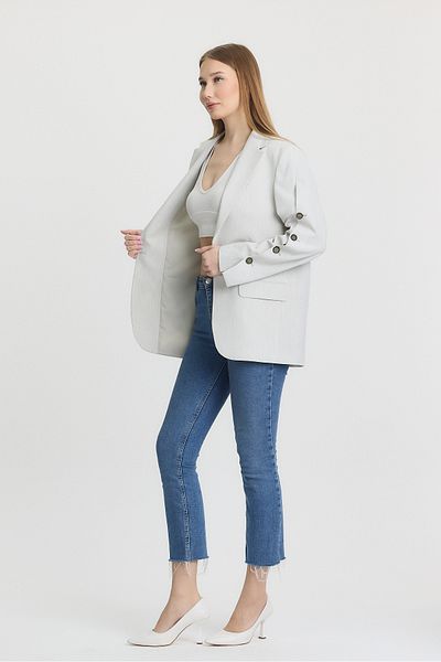 Ted Davıd Stone Color Button Detailed Blazer Jacket