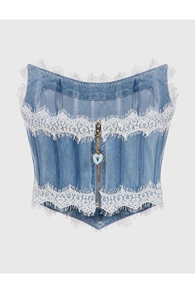 İLVİ Tiber Women's Denim Stone Blue Corset