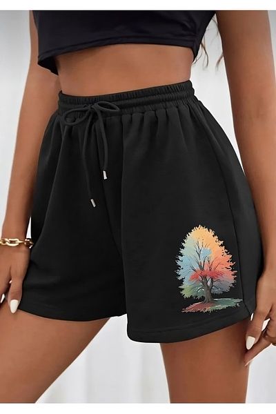 belean Ανδρικό μαύρο σορτς Lycra Stretchy Single Jersey Χτενισμένο βαμβακερό ύφασμα που δεν απομακρύνει τον ιδρώτα.