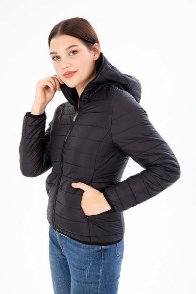G-FOX Women's Quilted Seasonal Puffer Jacket Fixed Hooded Full Length Zippered 8398