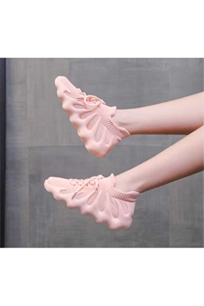 Elisay Moda YÜRÜMEK BIZIMLE GÜZEL Ροζ πούδρα Sneaker Knitwear Sports Shoes Πρέπει να προτιμάτε 1 νούμερο μεγαλύτερο.