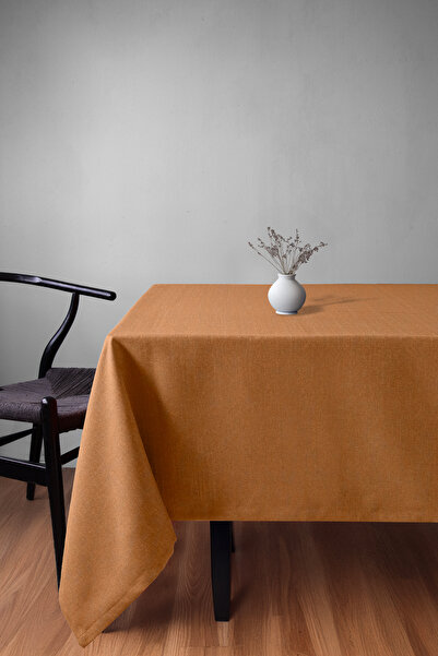 Gauze Fabric Design Linen Textured Mustard Tablecloth Rich Color Options