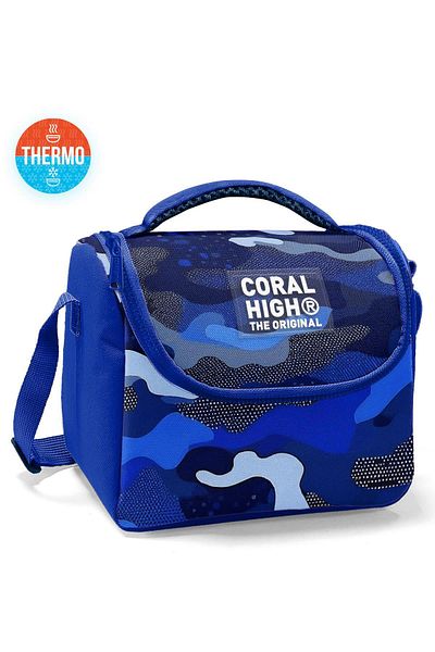 Coral High Kids Navy Blue Saks Camouflage Patterned Thermo Lunchbox 22789