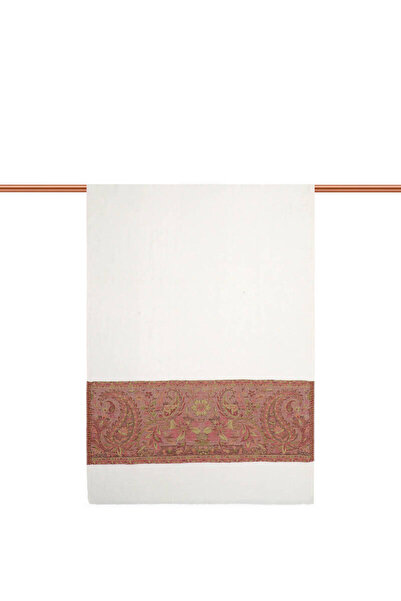 Bursa İpek Green Border Patterned Wool Shawl