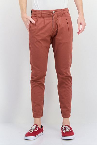 Sorbino Men Regular Fit Plain Chino Pants, Brown