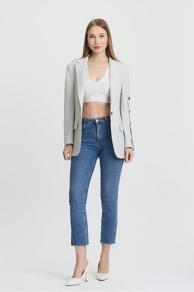 Ted Davıd Stone Color Button Detailed Blazer Jacket